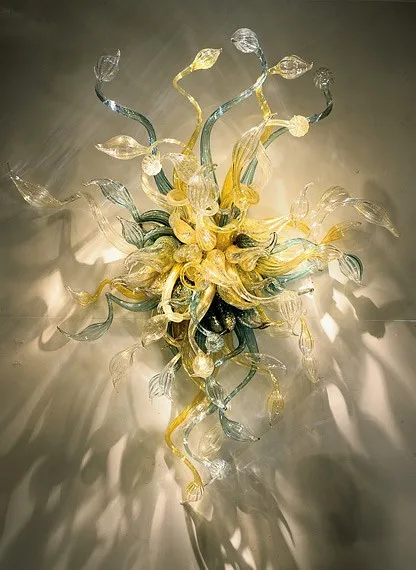 

Free Shipping Hotel Decoration Items Hand Blown Stained Glass Wall Lamps