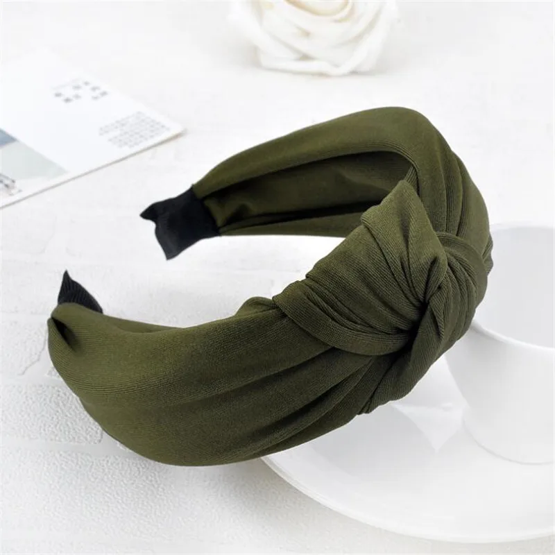 

2019 Autumn Winter Knit Fabric Knotted Hairband Women Girls Hair Head Hoop Band Scrunchy Accessories For Women Headband Hairband