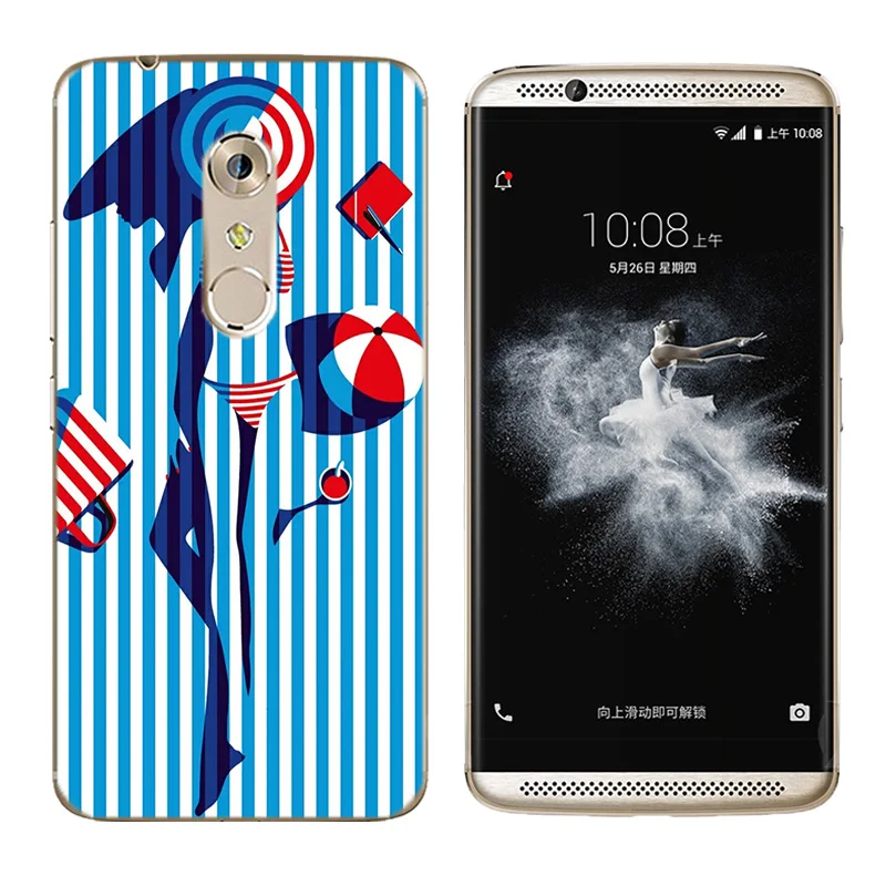 for ZTE Axon 7 A2017 Cases Soft Silicone Triangle Printing 5.5 inch Back Clear Cover Ultra Thin TPU Phone Case |