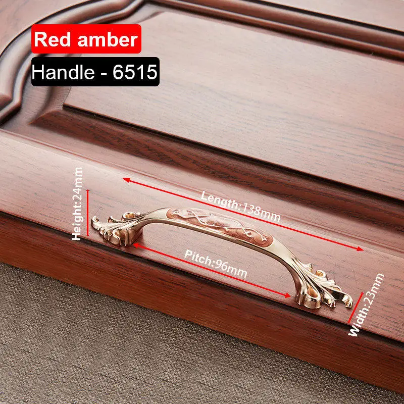 6515-96 Red Amber NAIERDI красный белый Янтарный серии ручки для шкафа цинковый сплав Европейский шкаф ручки для выдвижных ящиков шкаф дверная ручка фурнитура - Цвет: 6515-96 Red Amber