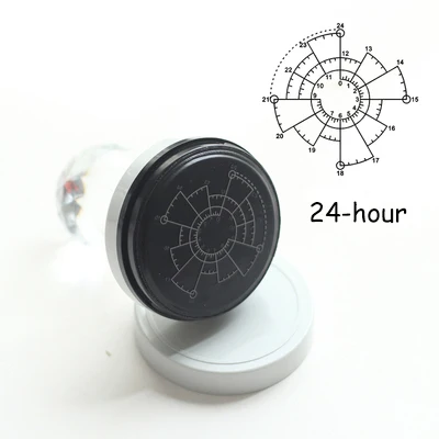 24-hour system Круглая светочувствительная печать времени Скрапбукинг Декоративная Печать Дневник Бумага Ремесло Искусство тиснение трафарет расписание планировщик шаблон гаджет - Цвет: 24-hour system