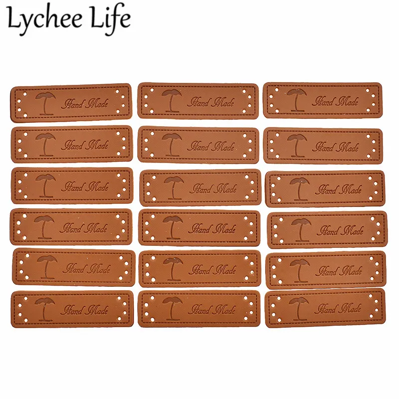 7 Lychee Life кожаные этикетки ручной работы 50 шт. инструмент для букв Печать этикетка DIY Одежда швейная ткань моющиеся принадлежности аксессуары - Цвет: 7