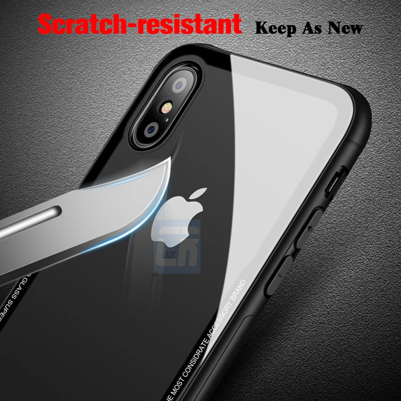 Роскошный стеклянный чехол для телефона iPhone X XR XS MAX силиконовый мягкий ТПУ