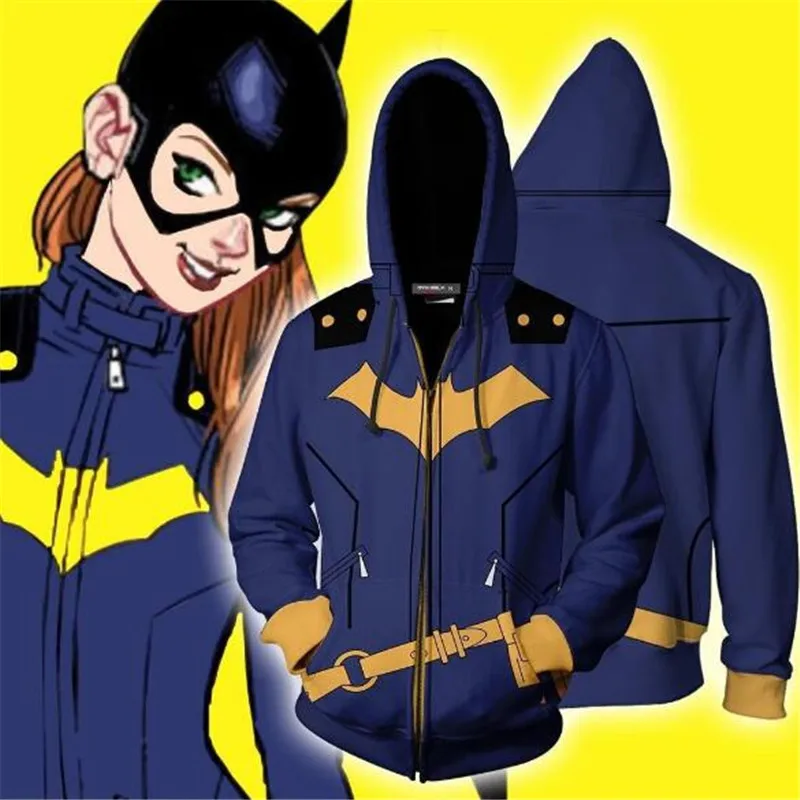 DC Comics, Бэтмен, полиэстеровый свитер, худи на молнии, косплей, Бэтмен, тот же свитер,, бренд, синий, черный