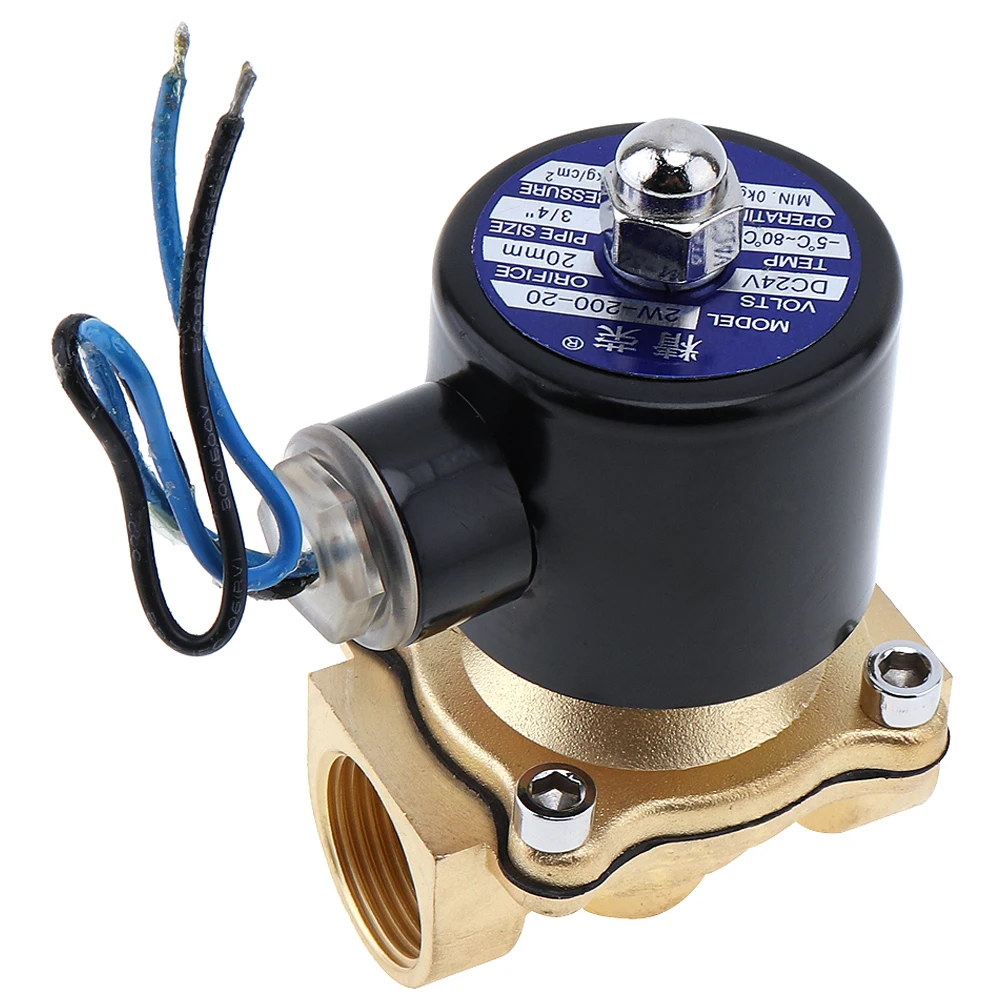 

3/4" DC 24V Electric Magnetic Solenoid Valve Pneumatic Valve Brass Body for Water Air Oil Gas