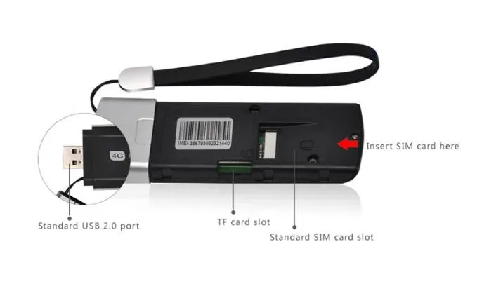 TIANJIE 4G LTE 100 Мбит/с разблокированный универсальный портативный USB модем сетевой адаптер 3g/4G с разъемом для sim-карты мини USB Dongle модем