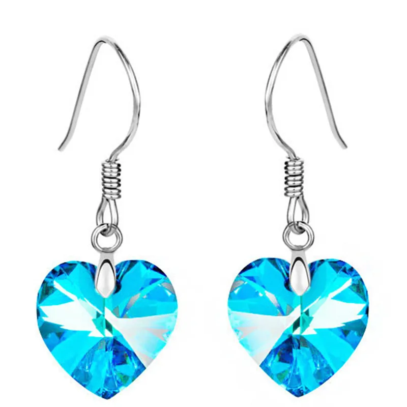 Серьги подвески женские из австрийского хрусталя цвет Белое золото 2020 к 84776|gold color