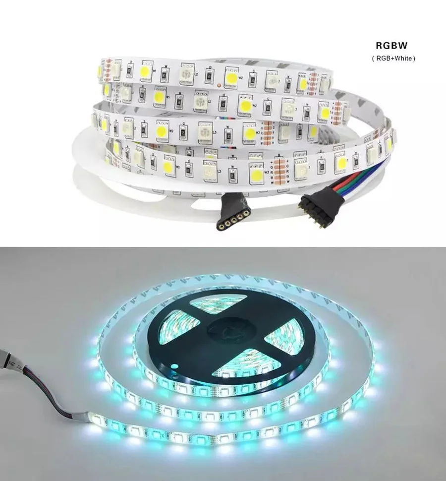 Светодиодные ленты 5050 DC12V 60 Светодиодный s/m гибкий светодиодный светильник RGB/RGBW 5050 Светодиодные ленты 300 светодиодный s 5 м/лот