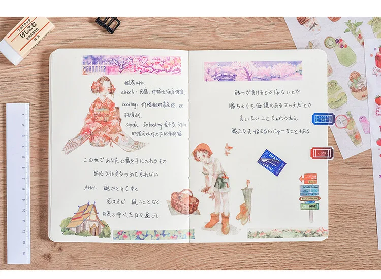 3-6 листов/упаковка каваи девушки цветы кошка собака Васи бумажные наклейки украшения DIY дневник в стиле Скрапбукинг мобильный липкий канцелярские подарки