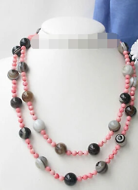 1139 натуральный розовый коралловый ожерелье из агатовых бусин|bead necklace|necklace