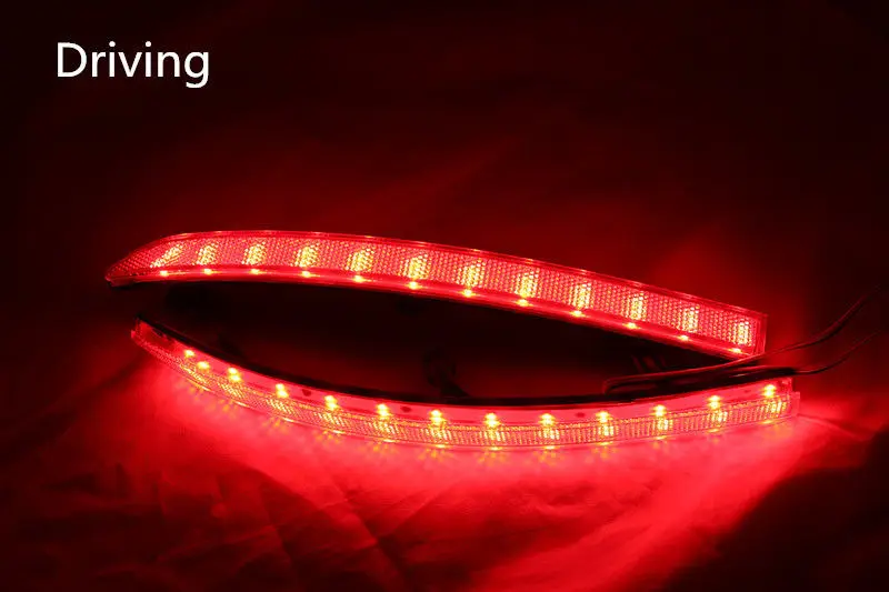2x Red Lens Rear Bumper Reflector Tail Brake Fog Stop Turning Driving Backup Warning Lights For Volkswagen 5N Tiguan 2007-16 |