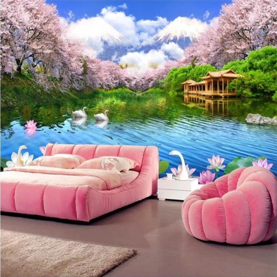 Обои на заказ 3d фрески красивые HD вишневые цветы ТВ фон обои для гостиной спальни