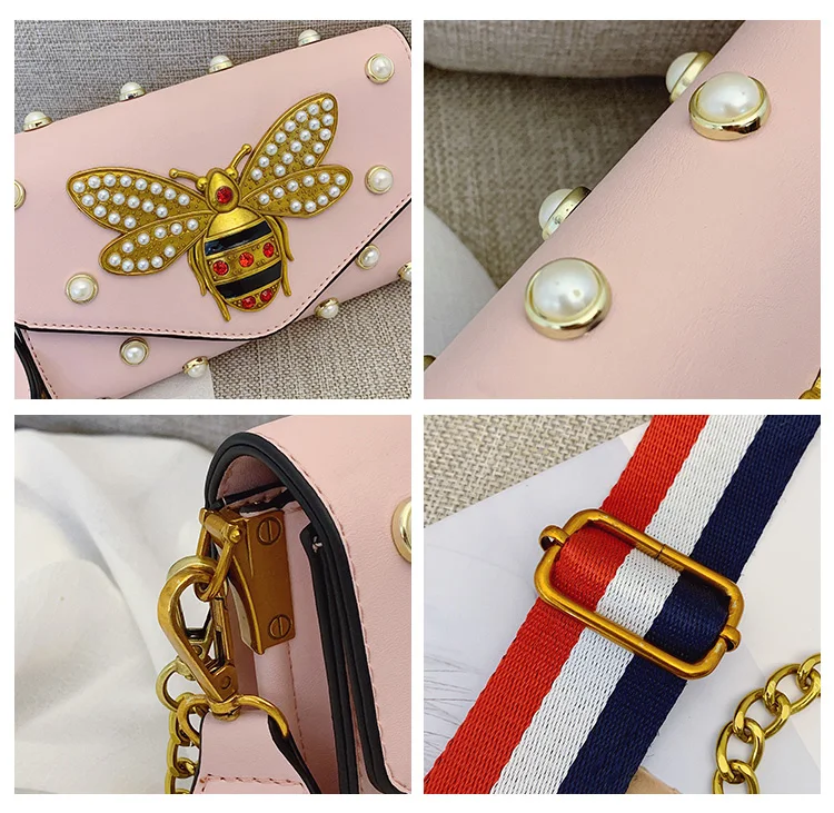 Bolsa Feminina, новинка, модные брендовые женские маленькие сумочки с Пчелой, на цепочке, сумки через плечо, вечерние, клатч, Основная сумка для женщин