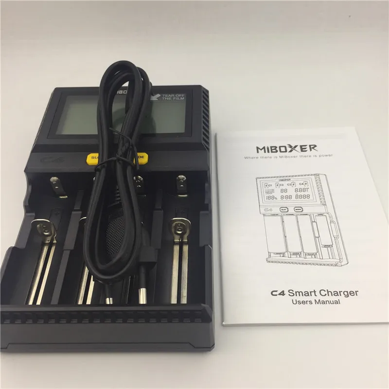 Miboxer C4 зарядное устройство для смартфонов 4 ЖК дисплей слоты 10340 10440 AA AAA 14500 18650 26650