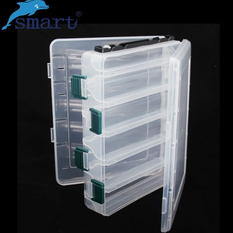Пластиковая коробка для рыболовных снастей 20*17*5 см двухсторонняя 10 отсеков
