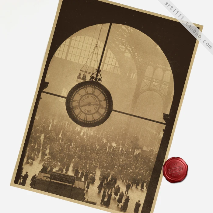 Нью-Йорк Payne Железнодорожной Станции ретро крафт-бумаги фильмы плакат роспись