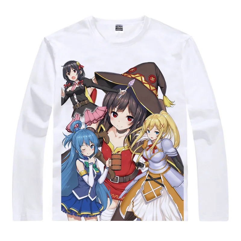 Казума Сато Aqua футболка KonoSuba Божье благословение на этот чудесный мир Мужская