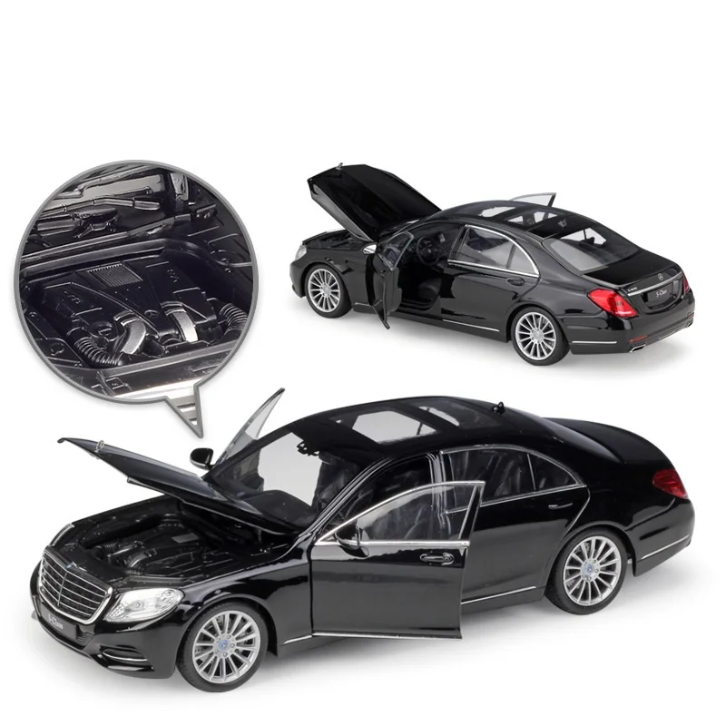 1:24 Welly Benz s-класс черный/белый Литье под давлением модель автомобиля