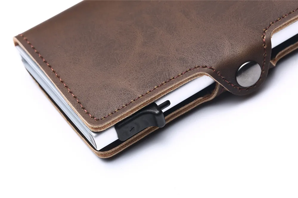 Bycobecy мужские кошельки RFID визитница сумка для денег Мужской винтажный черный короткий кошелек маленький кожаный бумажник мини кошельки тонкий