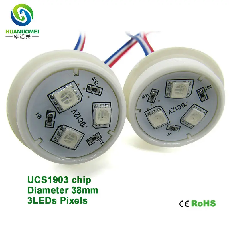 Smd5050 умный rgb 12 В полноцветный Адресный Водонепроницаемый 38 мм 3 светодиоды