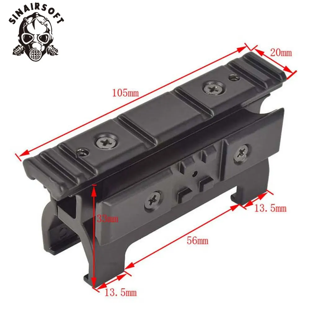 SINAIRSOFT алюминиевый сплав Riser Scope Mount Base Raiser Picatinny Weaverer Rail 20 мм Для Marui MP5 Охотничьи аксессуары черный