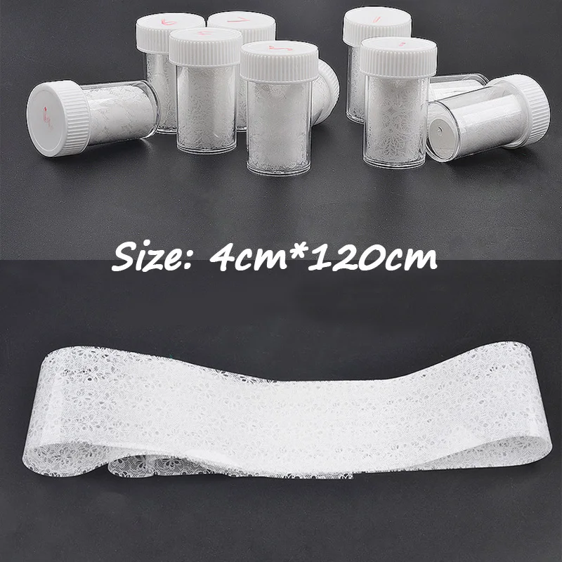 Переводная фольга для нейл-арта 1 шт. бумага белый дизайн кружевной Шарм цветы