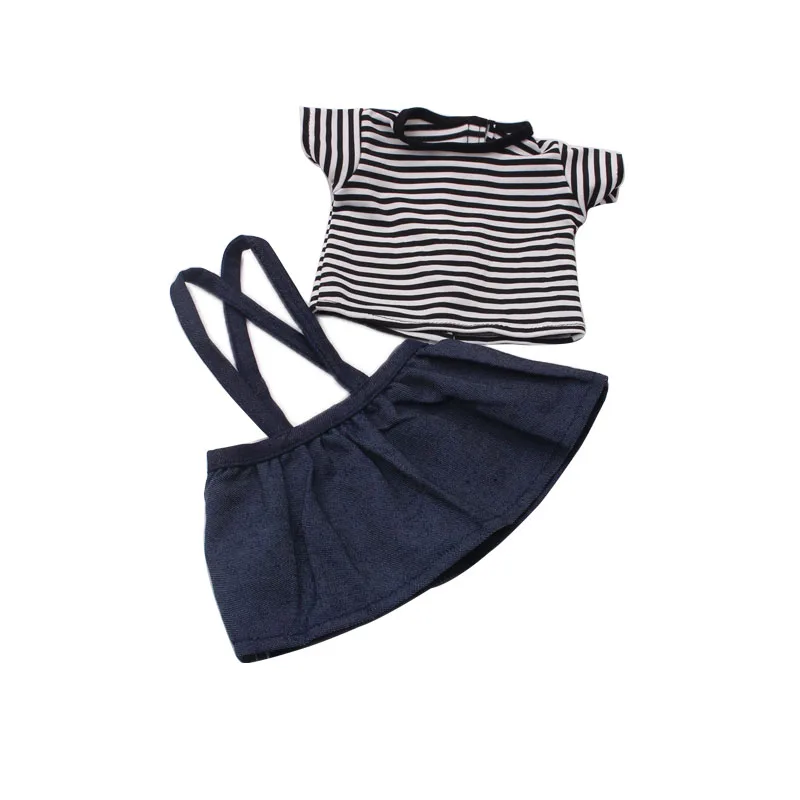 18-дюймовое Кукольное платье для девочек Молодежный костюм полосатая футболка +