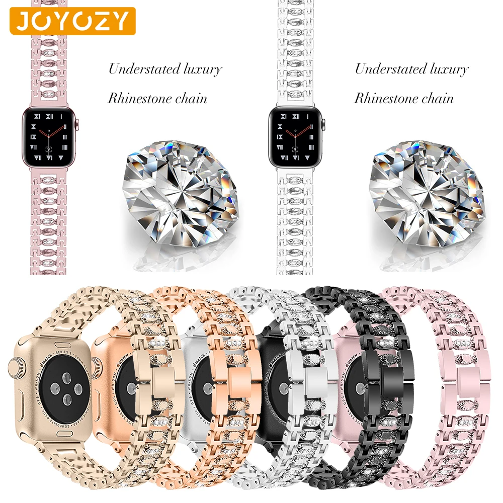 Ремешок Joyozy из нержавеющей стали для Apple Watch серия 5 ремешок 40 мм 44 38 42 часов