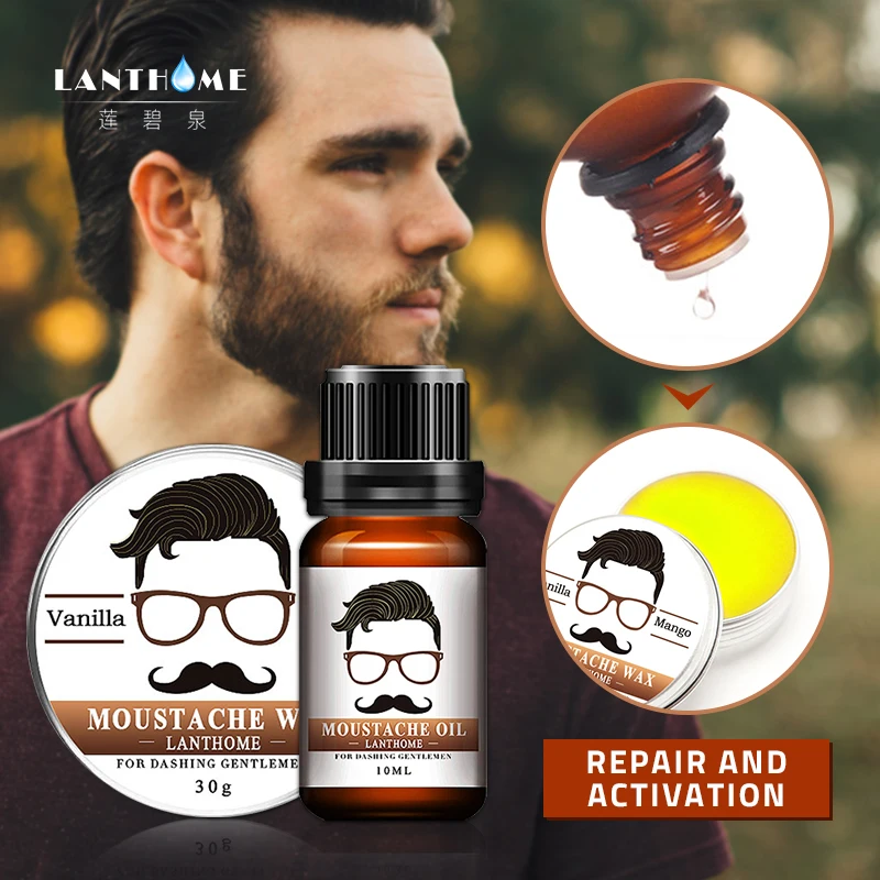 Lanthome натуральный мужской Бальзам для бороды крем усов масло кондиционер бальзам
