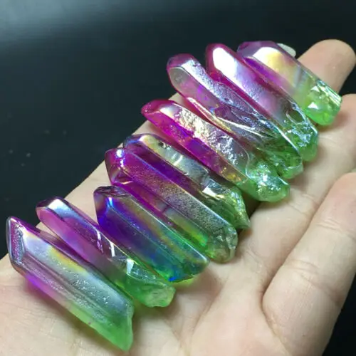 100g цвет Редкие радужные FLAME AURA кварцевый кристалл point образец жезла | Дом и сад
