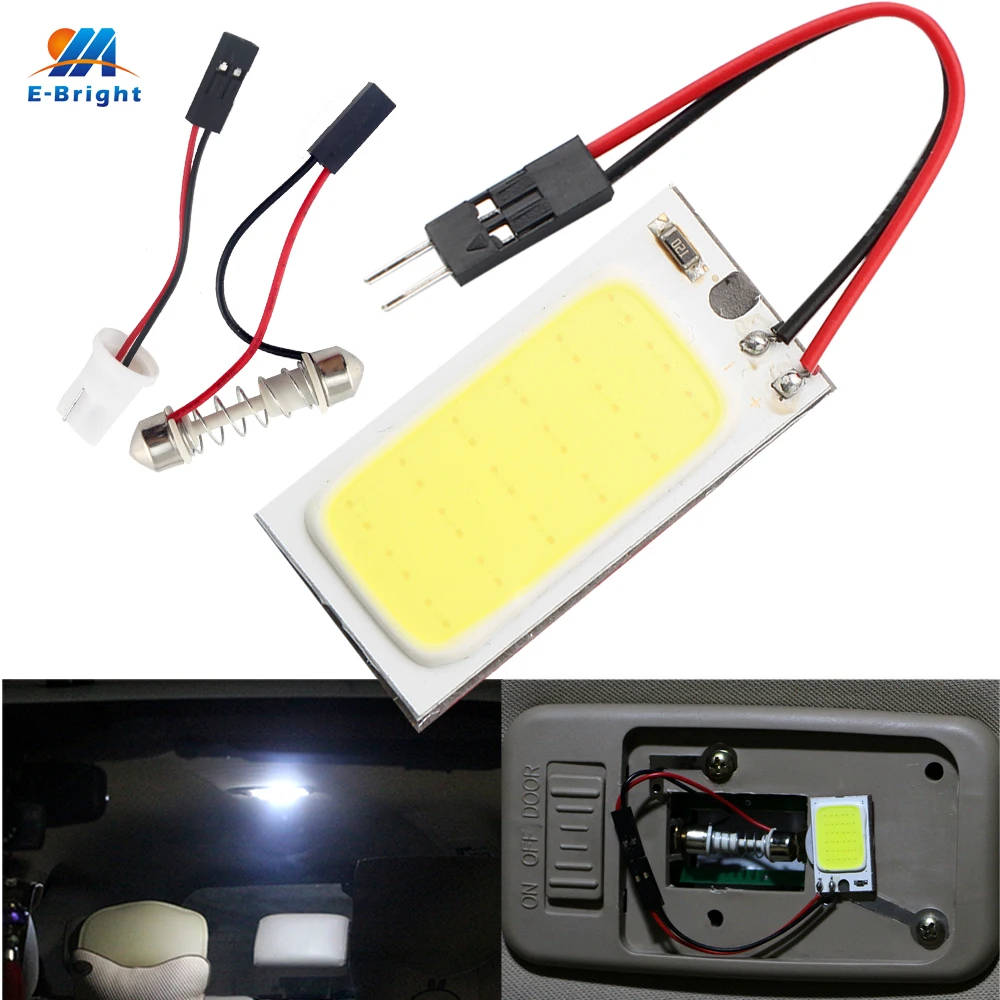YM E Bright 100PCSs/лот Высокая мощность COB 18 чипов светодиодный 12 В Festoon T10 адаптер белая