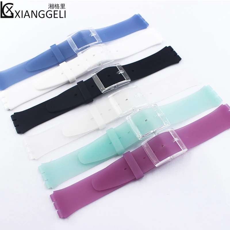Watch accessories Silicone strap 16mm pin buckle for Swatch skin series SFK397 SFK360 SFK361 children's ladies watch band