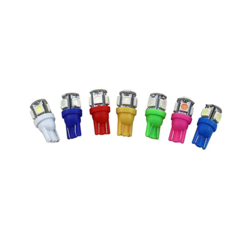 10 шт. светодиодный автомобильный DC 12v светильник T10 5050 5 SMD супер белый 194 168 w5w
