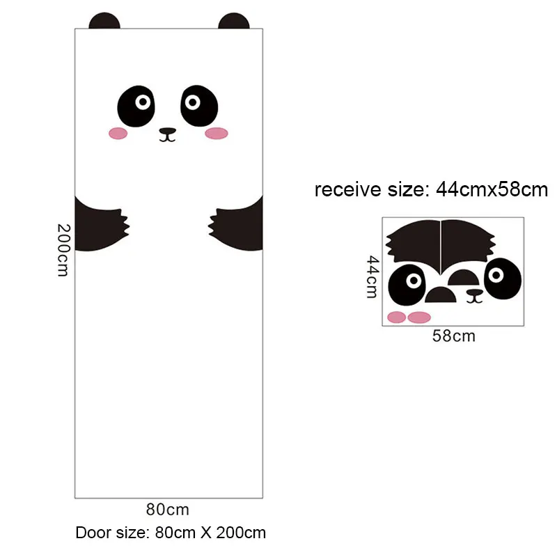 Panda 10 видов мультяшных милых животных, панды, кошки, наклейки на дверь для детской комнаты, декоративные наклейки на стены, домашний декор, наклейки на стену - Цвет: Panda