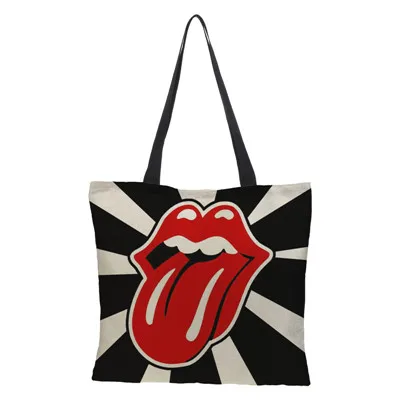 Big mouth hot-selling printing Women Tote Bags Linen Reusable Shopping Bag Shoulder Bags sac a main ladies handbag - Color: 04