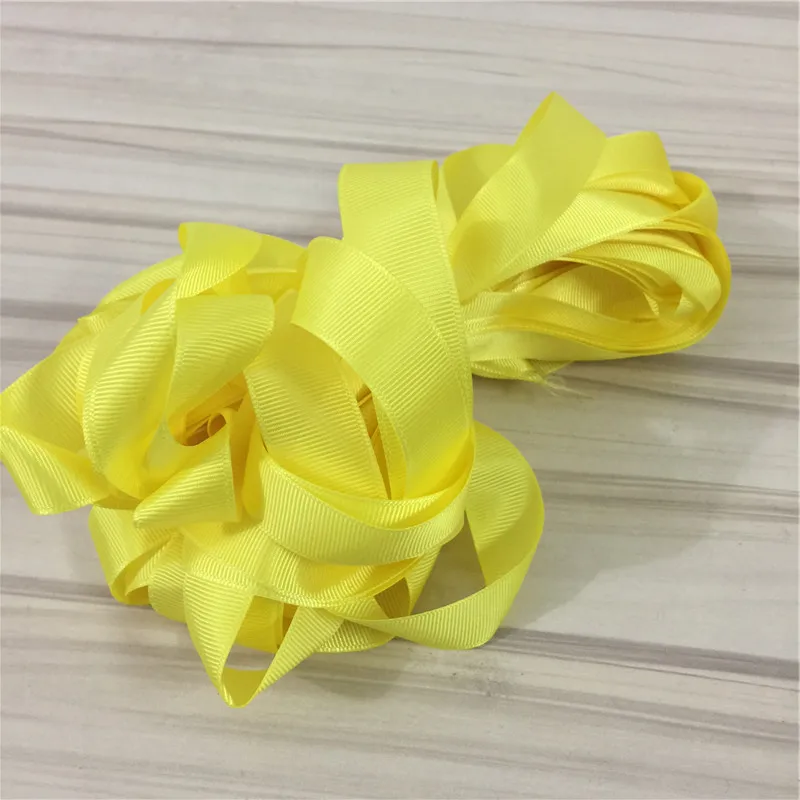 10 ярдов желтые Grosgrain ленты для свадебного украшения DIY детский бант подарочная