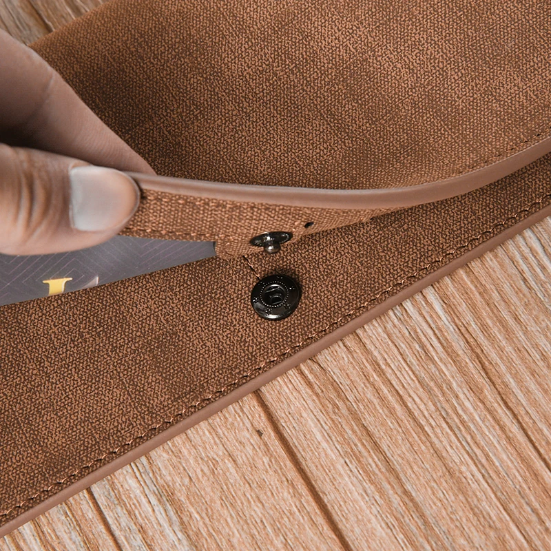 Длинный Простой дизайнерский мужской кошелек из мягкой кожи с застежкой тонкий