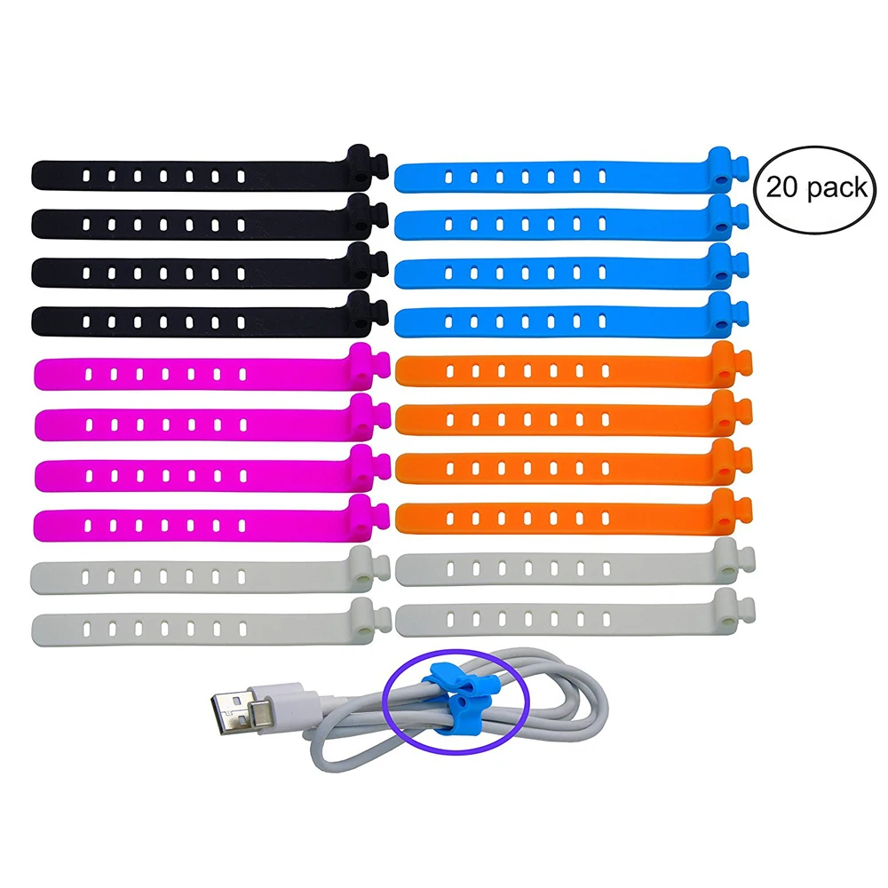 20 шт многоразовые крюк и петля крепления кабельных стяжек с салфетка из