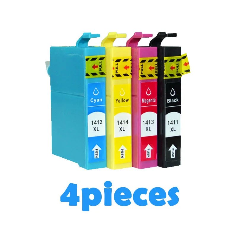 4 шт. совместимые картриджи для Epson T1411 T1412 T1413 T1414 ME 32/33/35/320/330/340/350 82WD/85ND/535/560W/570W