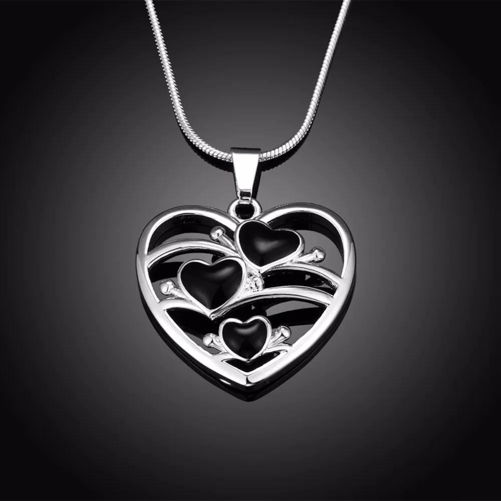2017 heart smooth bright baking finish sd003# silver plated women necklaces | Украшения и аксессуары