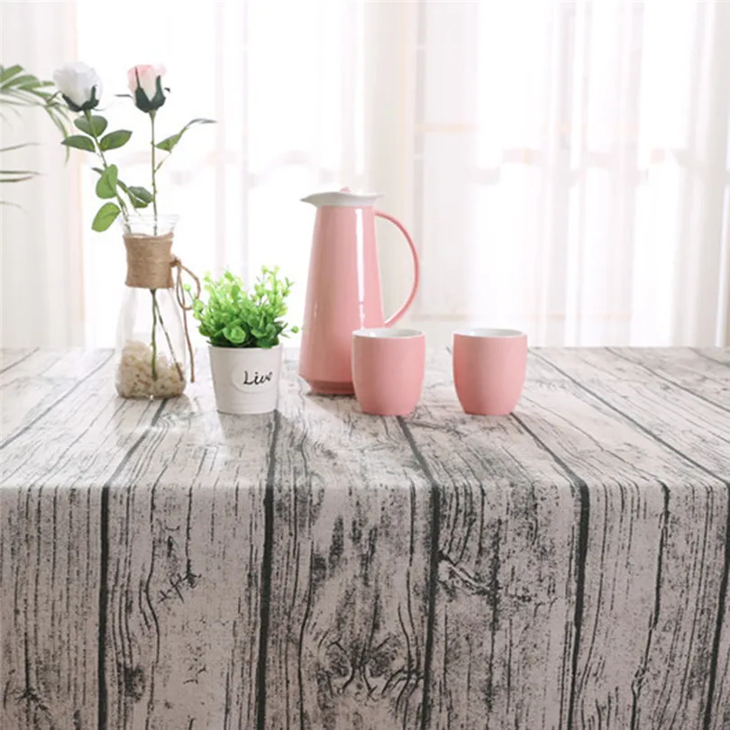 Скатерть столовая скатерть ретро мягкая хлопковая и льняная Имитация древесины