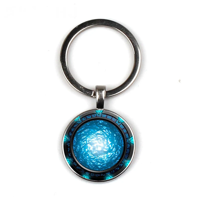 

Stargate Atlantis Keychain Bullion Glass Photo Key Chain Exquisite Fashion Bag Car Key Halloween Gift