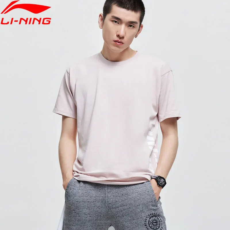 Мужская баскетбольная серия Li Ning свободная футболка из 100% хлопка с подкладкой li