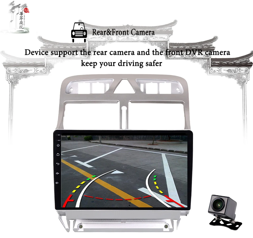Android 10 0 2 din Автомобильный Радио мультимедийный плеер для Peugeot 307 2002 2013 dvd gps