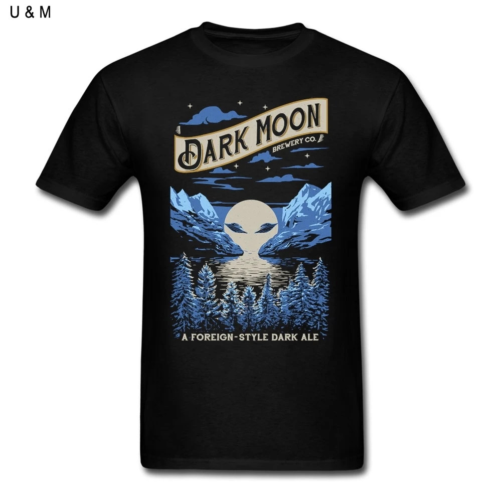 Оптовая продажа мужская стильная темная Луна футболки короткий рукав