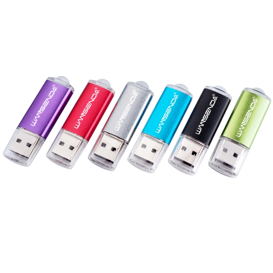 WANSENDA металлический USB флеш накопитель 128 ГБ 4 8 16 32 64 256 ГБ|USB флэш-накопители| |