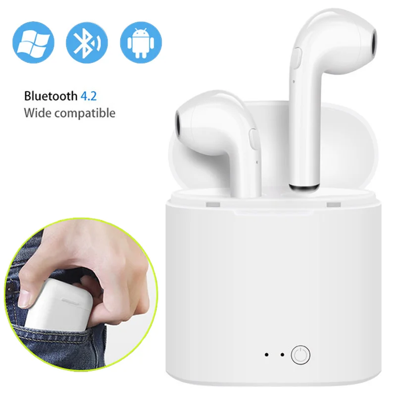 I7s TWS наушники для iPhone XS MAX бинауральные Xiaomi samsung беспроводные стерео V4.2 + EDR Auriculares