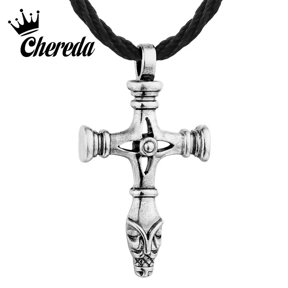 

Chereda Second Name Viking Cross Rope Necklaces for Men Olaf’s Bronze and Silver Vintage Necklace Slavic Jewelry