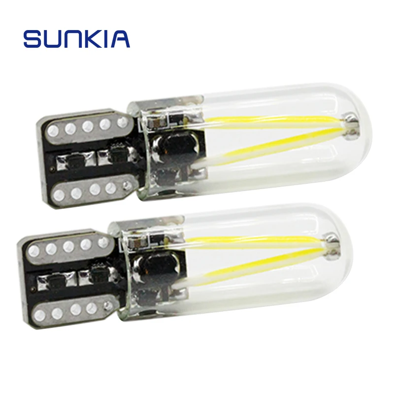 1 пара Автомобильные светодиодные лампы T10/W5W Canbus 194 168 COB 360 градусов 8 28 в DC|led light car