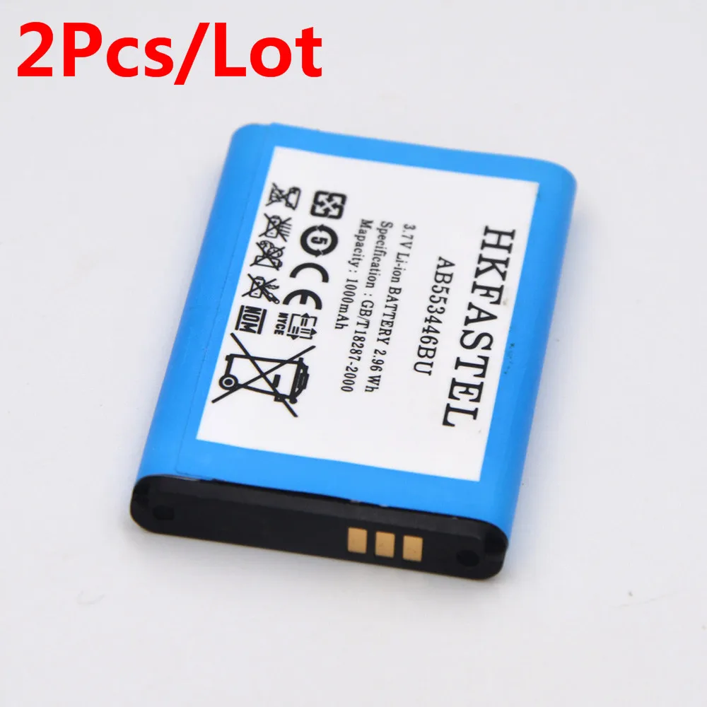 2 шт. HKFASTEL аккумулятор AB553446BU для Samsung Xplorer B2100 GT C3300 C5130 C5212 E1110 E1130 E2120 B100 i320|battery for